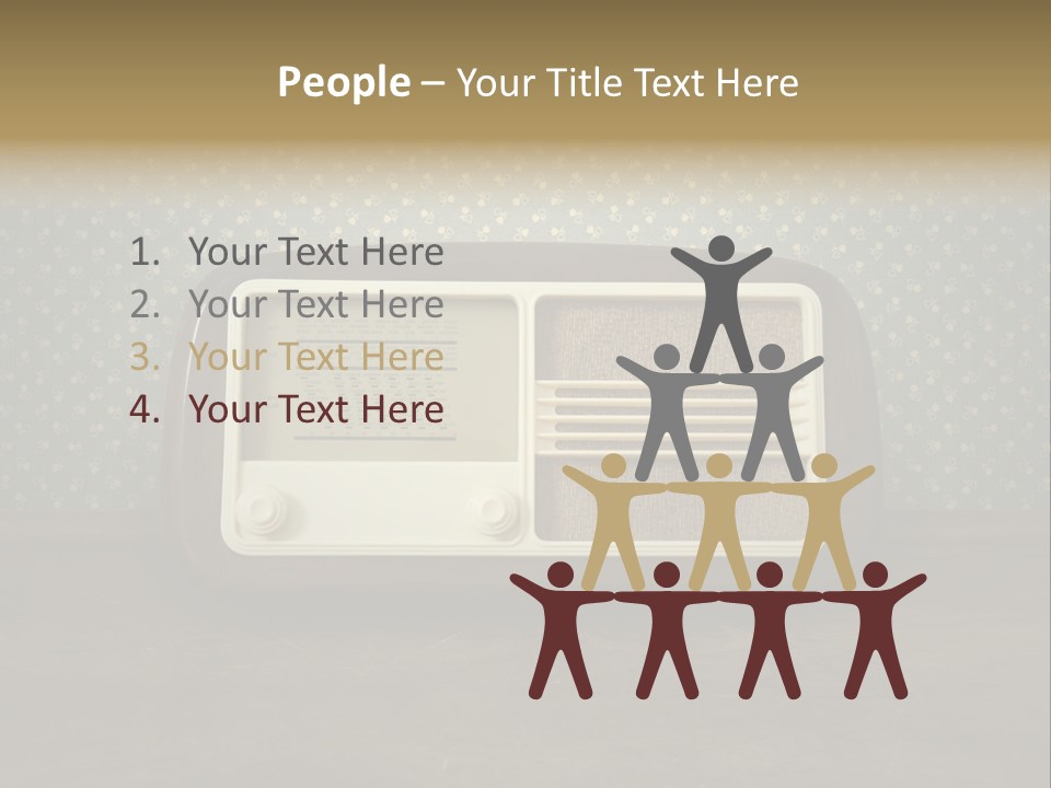 An Old Radio Sitting On Top Of A Table PowerPoint Template