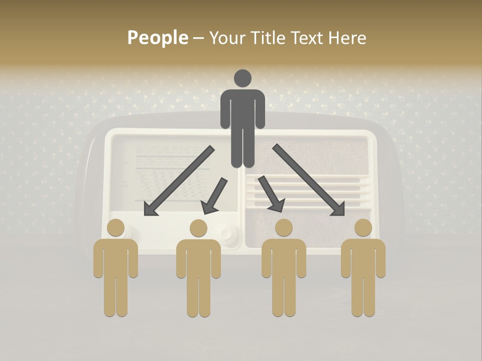 An Old Radio Sitting On Top Of A Table PowerPoint Template