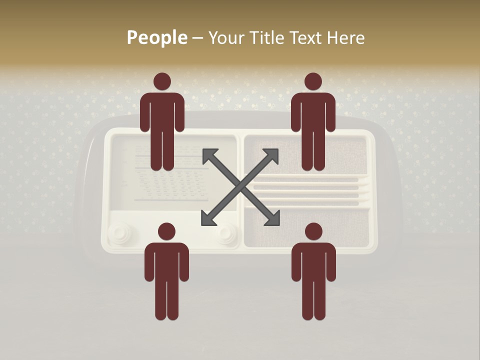 An Old Radio Sitting On Top Of A Table PowerPoint Template