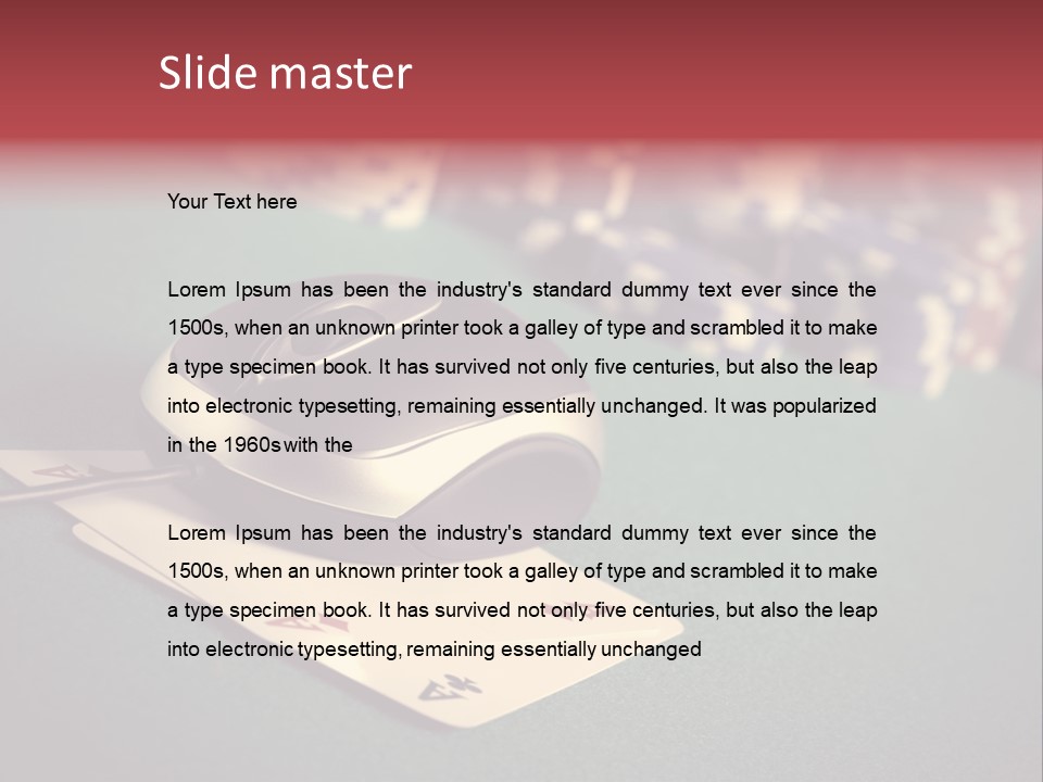 A Computer Mouse Sitting On Top Of A Pile Of Cards PowerPoint Template