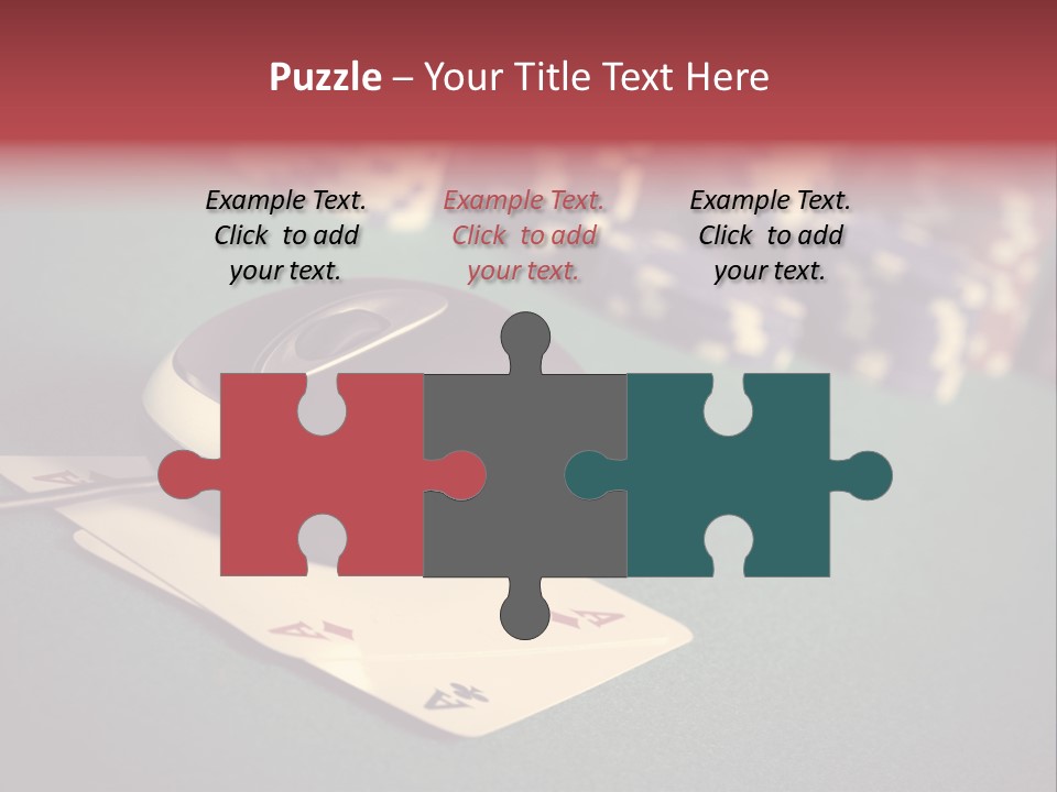 A Computer Mouse Sitting On Top Of A Pile Of Cards PowerPoint Template