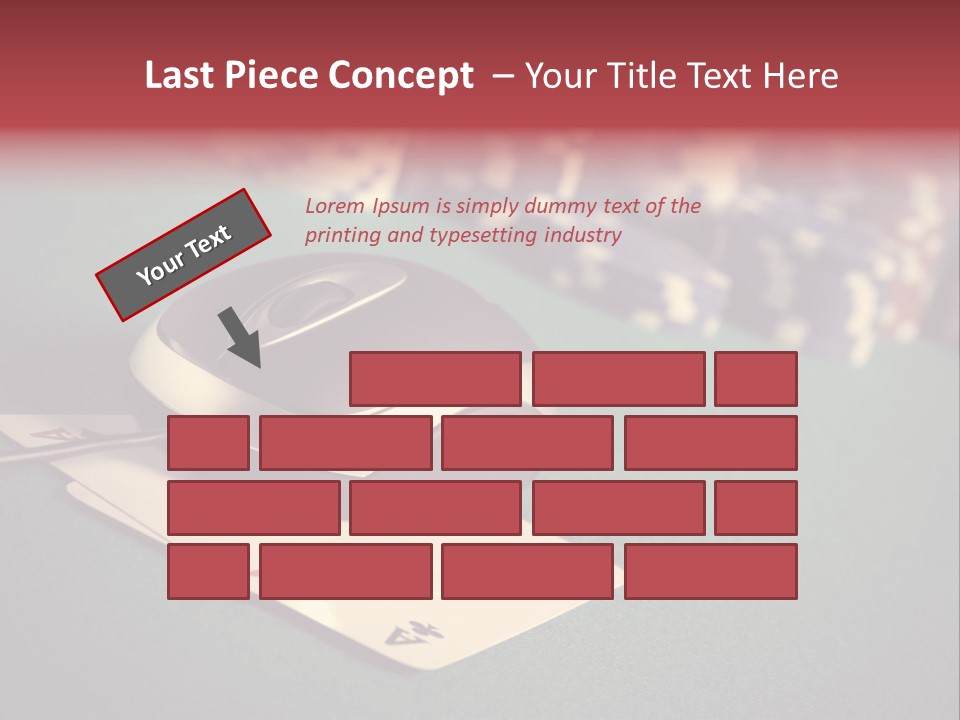 A Computer Mouse Sitting On Top Of A Pile Of Cards PowerPoint Template