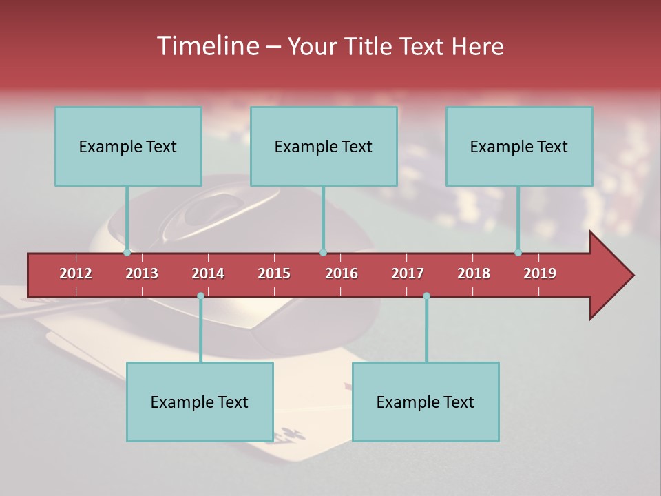 A Computer Mouse Sitting On Top Of A Pile Of Cards PowerPoint Template