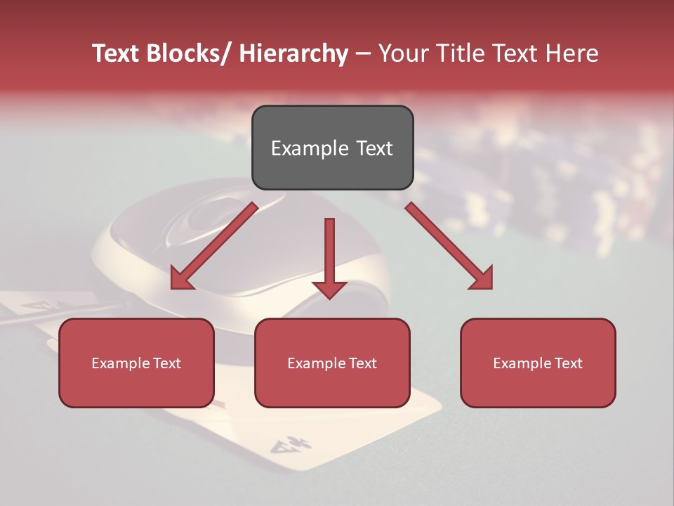 A Computer Mouse Sitting On Top Of A Pile Of Cards PowerPoint Template
