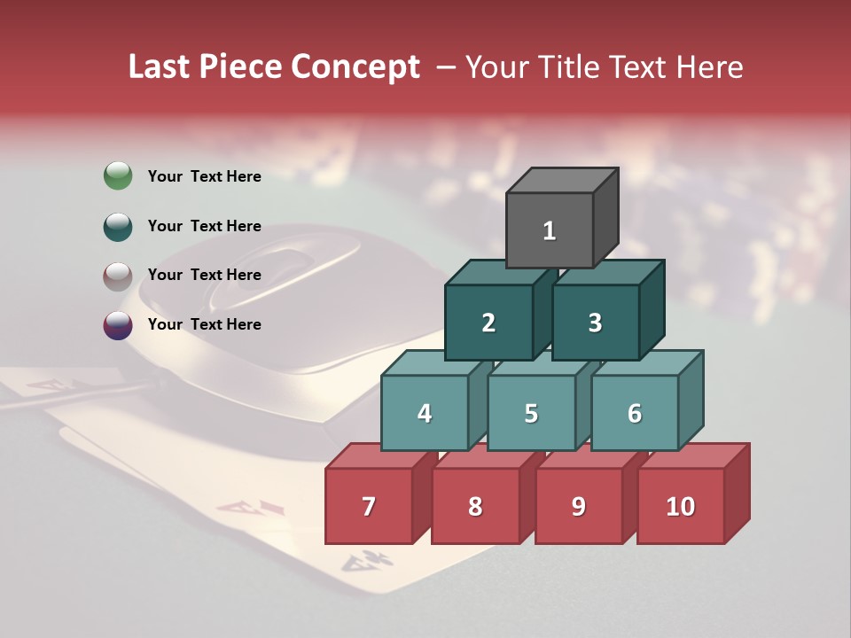 A Computer Mouse Sitting On Top Of A Pile Of Cards PowerPoint Template