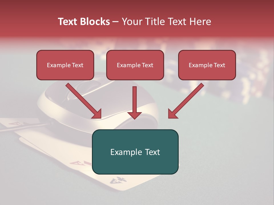 A Computer Mouse Sitting On Top Of A Pile Of Cards PowerPoint Template