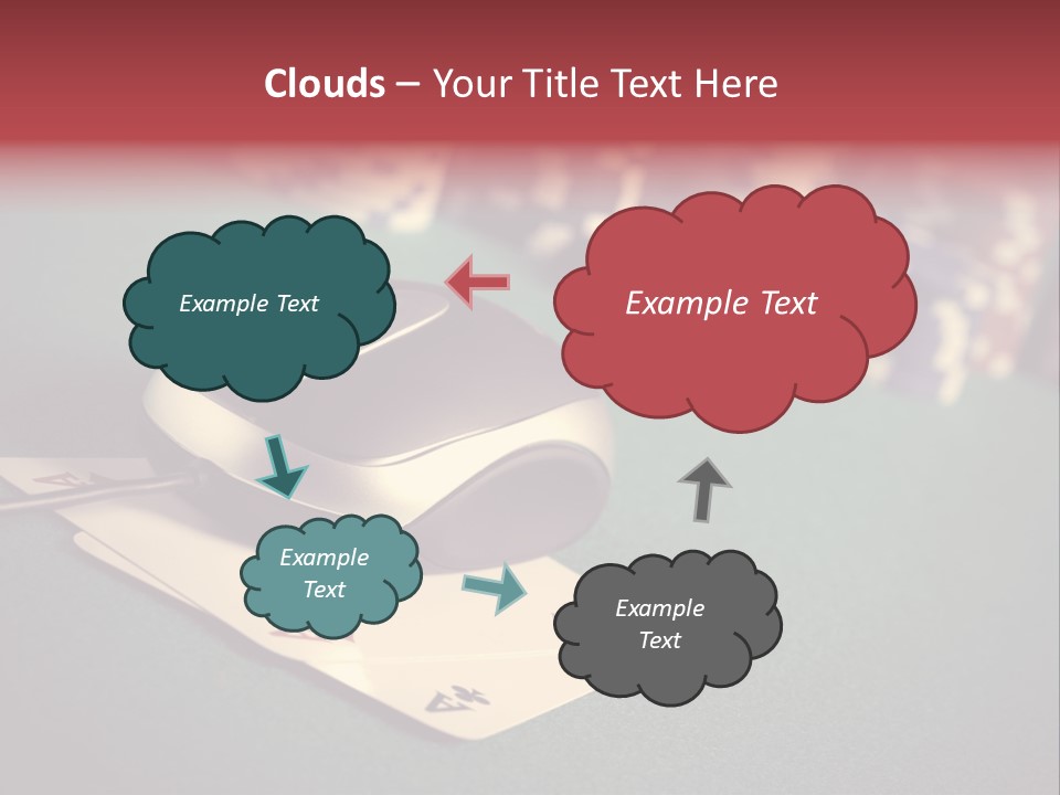 A Computer Mouse Sitting On Top Of A Pile Of Cards PowerPoint Template