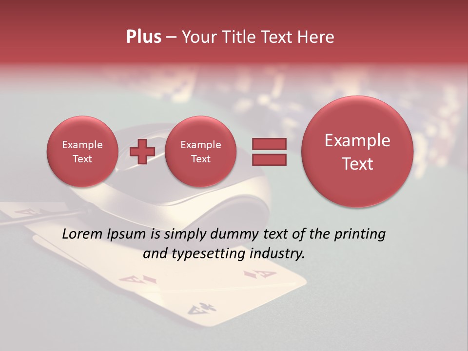 A Computer Mouse Sitting On Top Of A Pile Of Cards PowerPoint Template