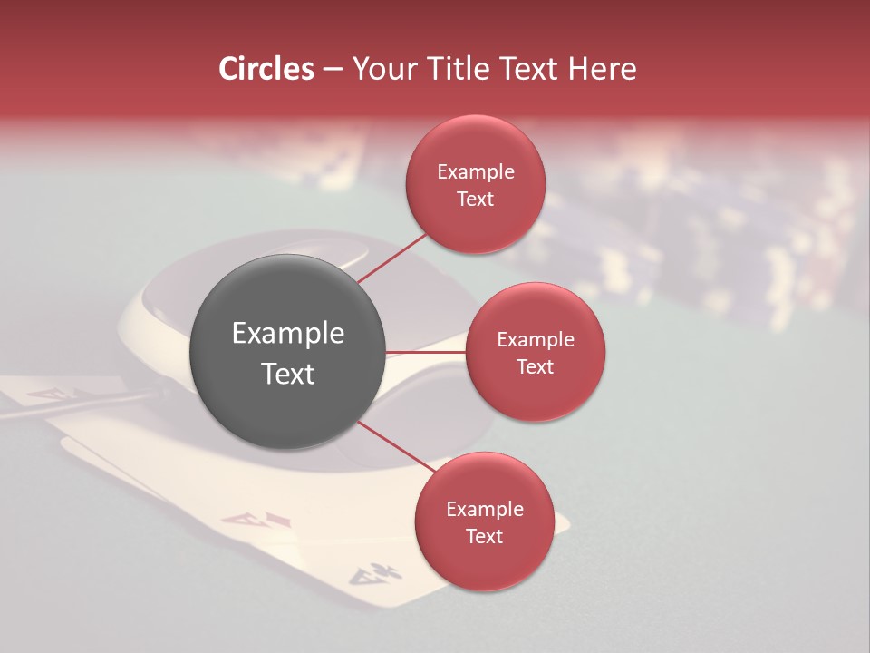 A Computer Mouse Sitting On Top Of A Pile Of Cards PowerPoint Template