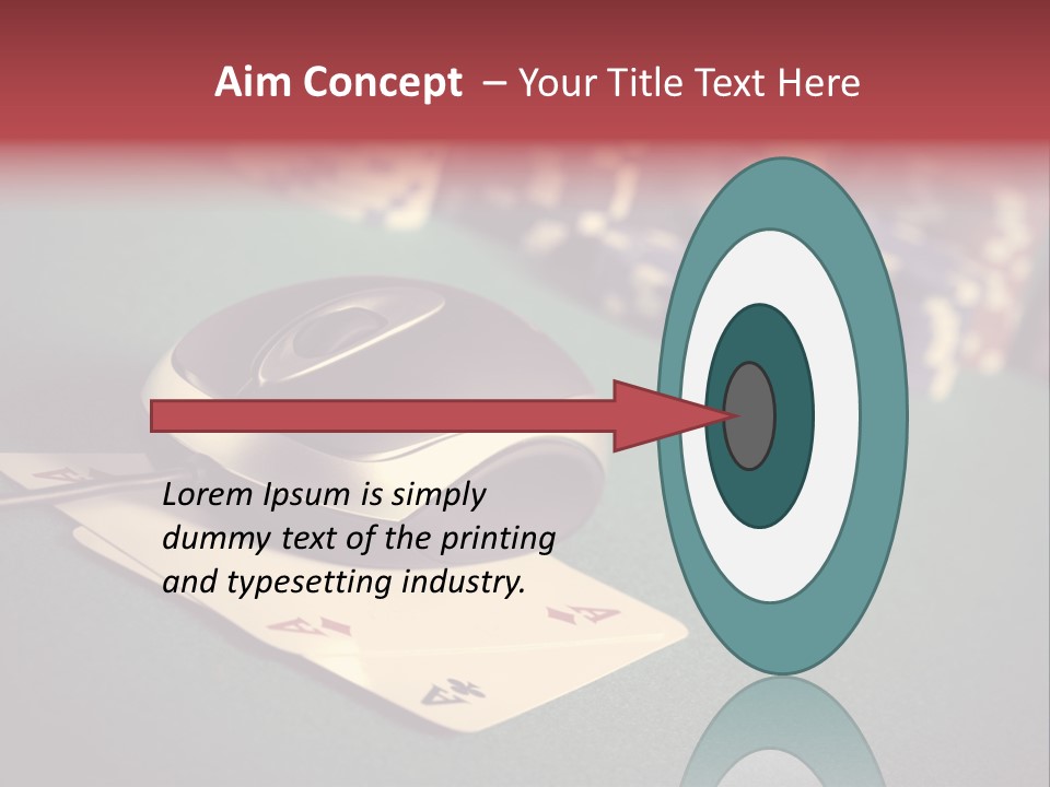 A Computer Mouse Sitting On Top Of A Pile Of Cards PowerPoint Template