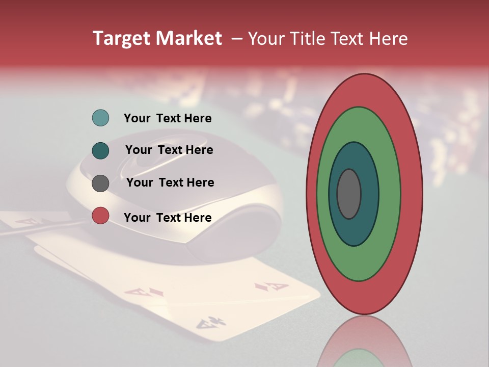 A Computer Mouse Sitting On Top Of A Pile Of Cards PowerPoint Template