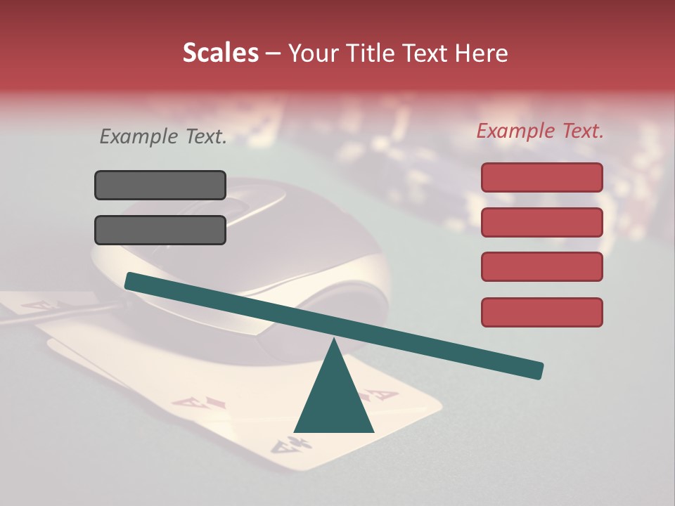 A Computer Mouse Sitting On Top Of A Pile Of Cards PowerPoint Template