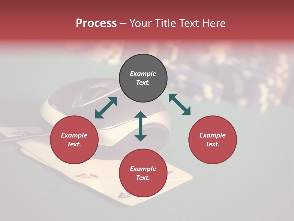 A Computer Mouse Sitting On Top Of A Pile Of Cards PowerPoint Template