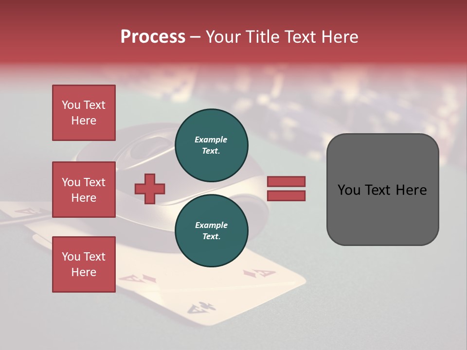 A Computer Mouse Sitting On Top Of A Pile Of Cards PowerPoint Template