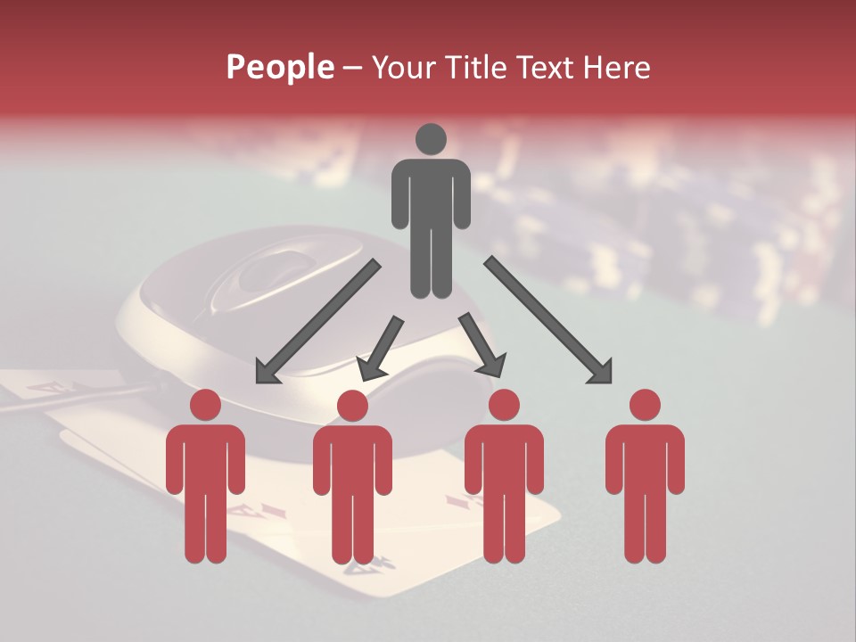 A Computer Mouse Sitting On Top Of A Pile Of Cards PowerPoint Template