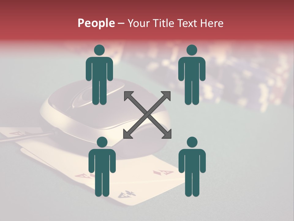 A Computer Mouse Sitting On Top Of A Pile Of Cards PowerPoint Template