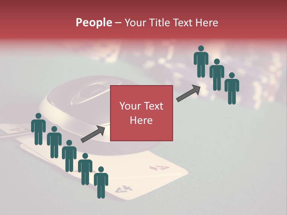 A Computer Mouse Sitting On Top Of A Pile Of Cards PowerPoint Template