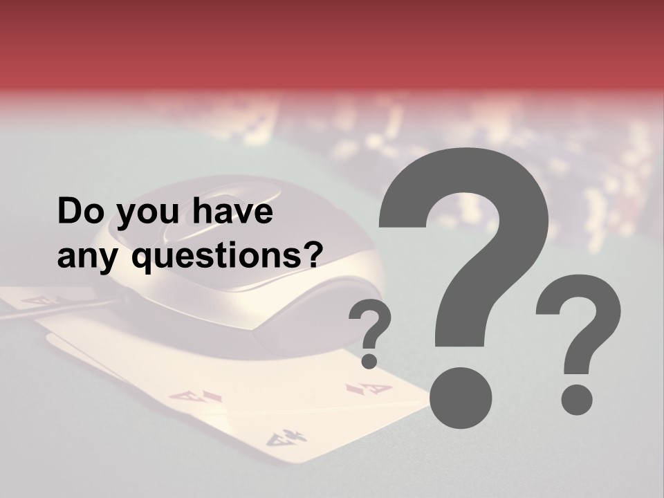 A Computer Mouse Sitting On Top Of A Pile Of Cards PowerPoint Template