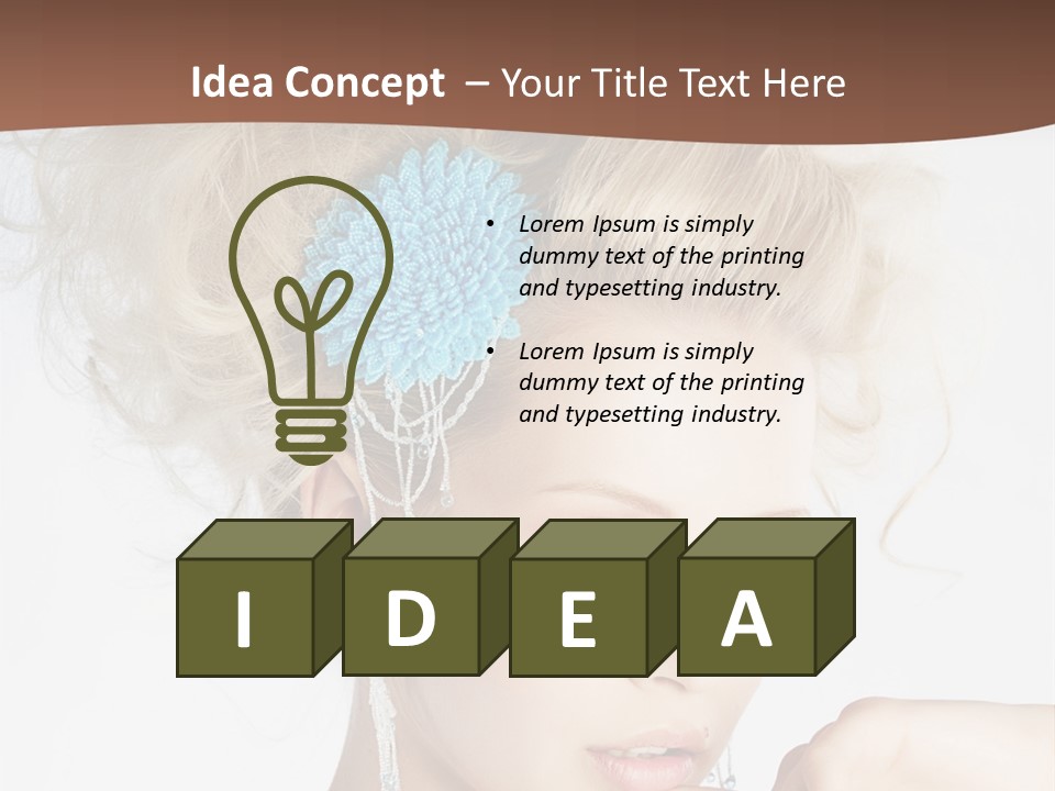 Sexy Earring Hair PowerPoint Template