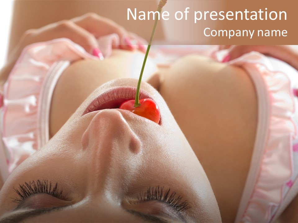 Temptation Tasty Cherry PowerPoint Template