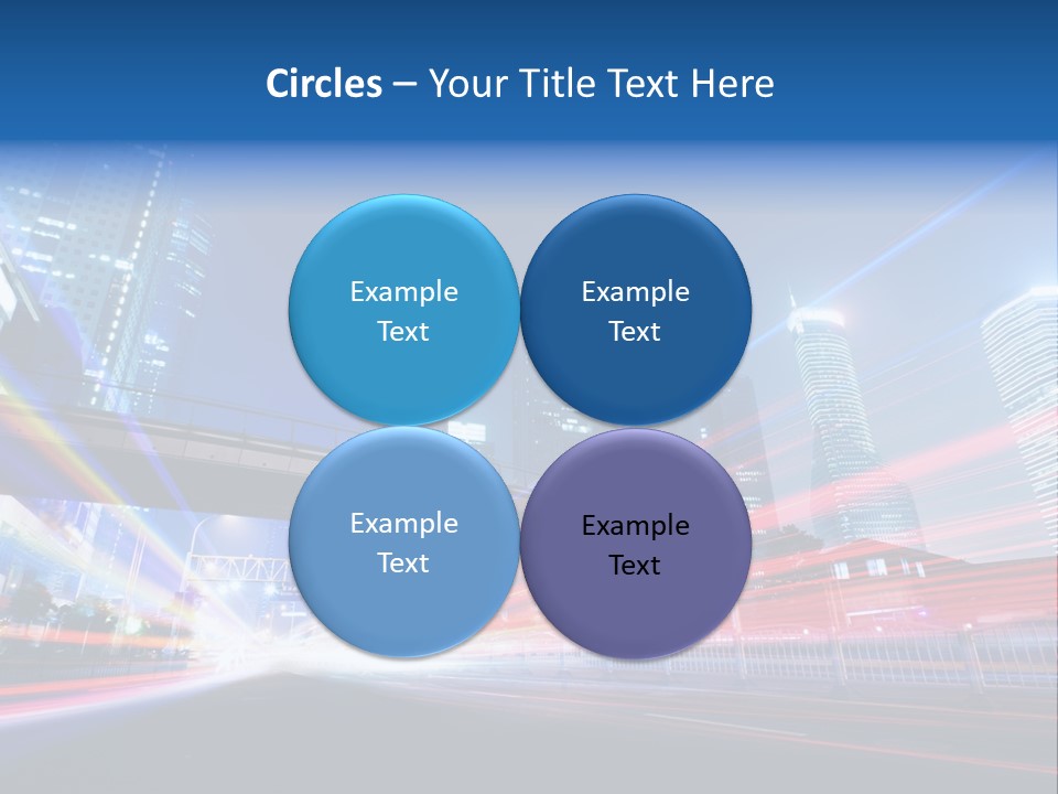 A Picture Of A City At Night With Bright Lights PowerPoint Template