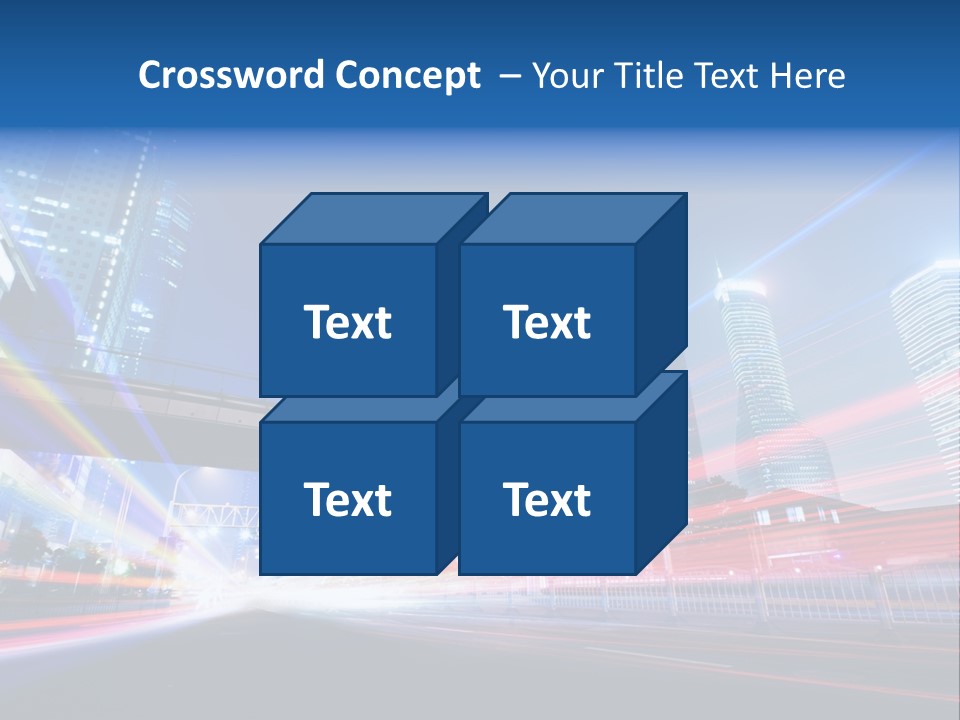 A Picture Of A City At Night With Bright Lights PowerPoint Template