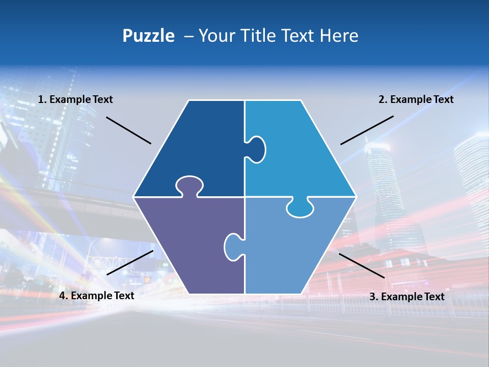 A Picture Of A City At Night With Bright Lights PowerPoint Template