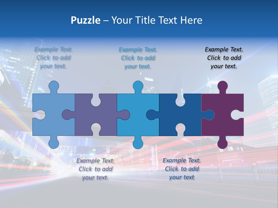 A Picture Of A City At Night With Bright Lights PowerPoint Template