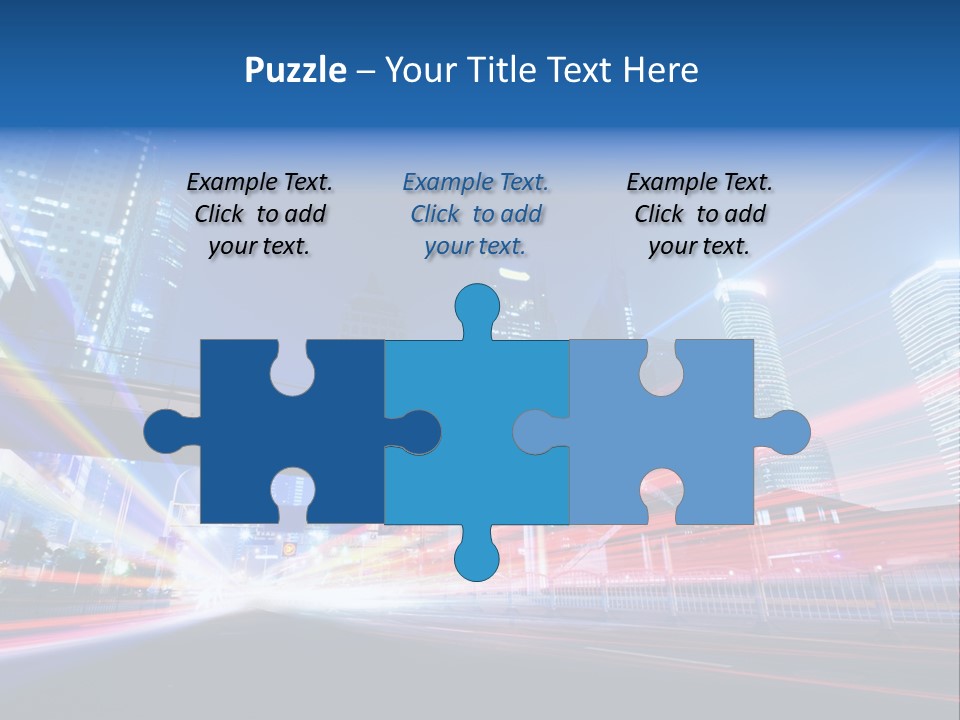 A Picture Of A City At Night With Bright Lights PowerPoint Template