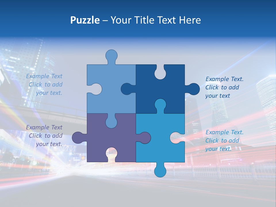 A Picture Of A City At Night With Bright Lights PowerPoint Template