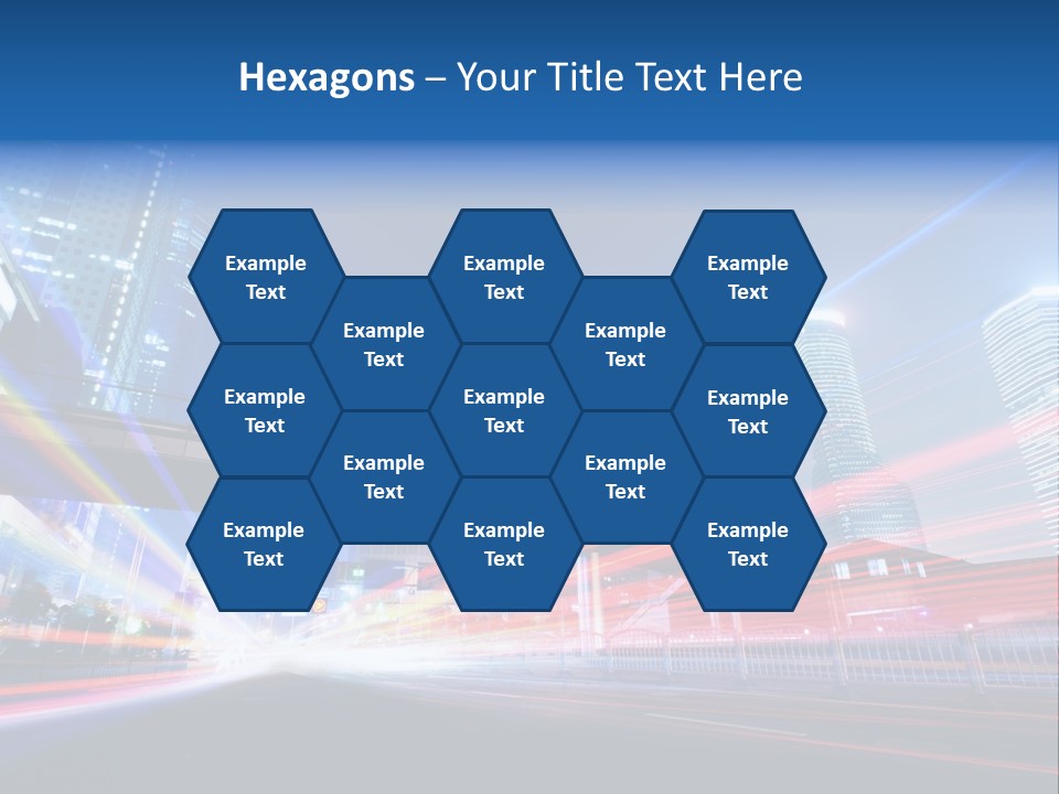 A Picture Of A City At Night With Bright Lights PowerPoint Template