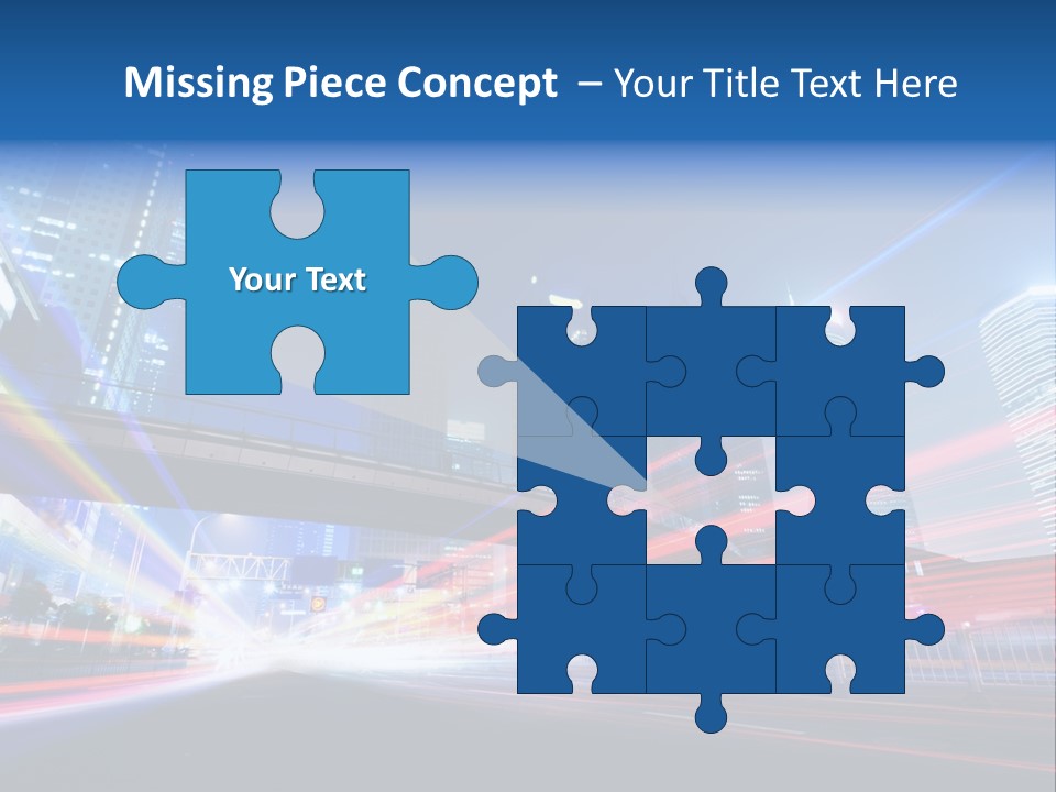 A Picture Of A City At Night With Bright Lights PowerPoint Template