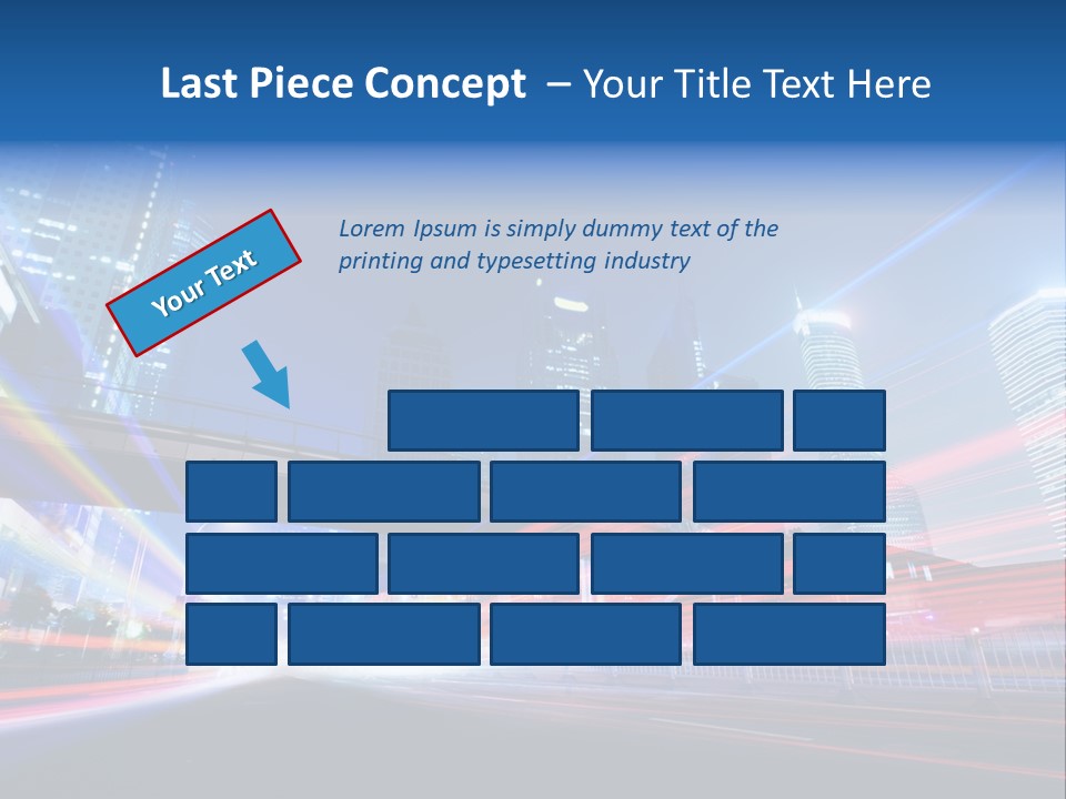 A Picture Of A City At Night With Bright Lights PowerPoint Template