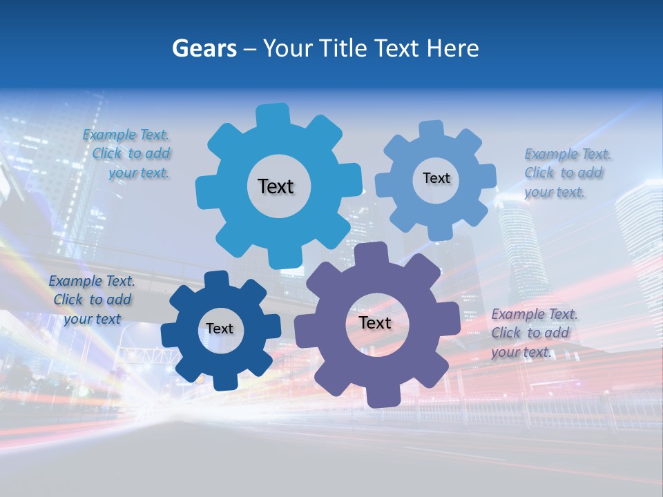 A Picture Of A City At Night With Bright Lights PowerPoint Template