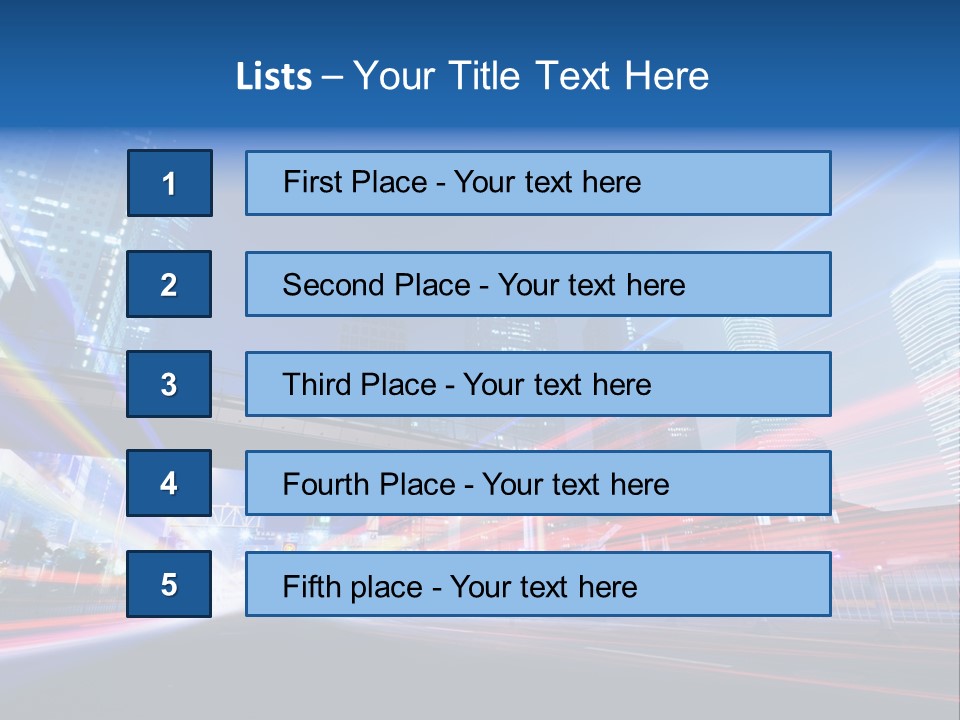 A Picture Of A City At Night With Bright Lights PowerPoint Template