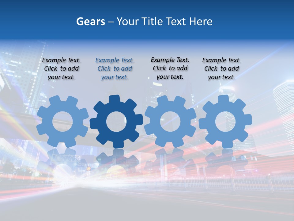 A Picture Of A City At Night With Bright Lights PowerPoint Template