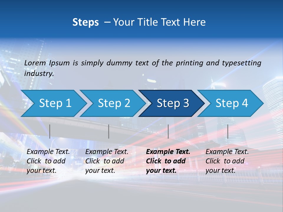 A Picture Of A City At Night With Bright Lights PowerPoint Template