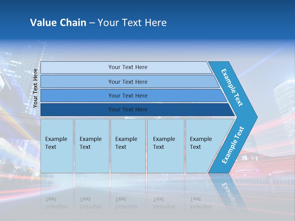 A Picture Of A City At Night With Bright Lights PowerPoint Template