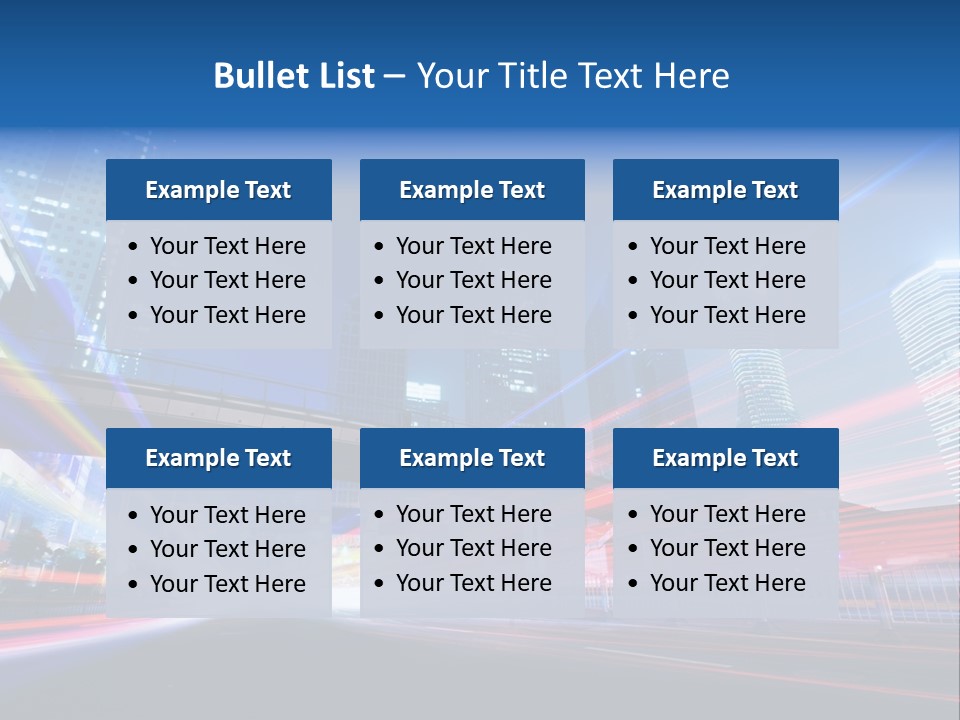 A Picture Of A City At Night With Bright Lights PowerPoint Template