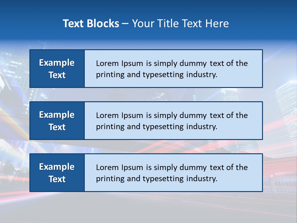 A Picture Of A City At Night With Bright Lights PowerPoint Template