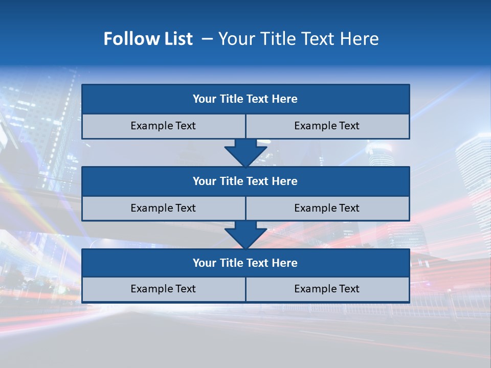 A Picture Of A City At Night With Bright Lights PowerPoint Template