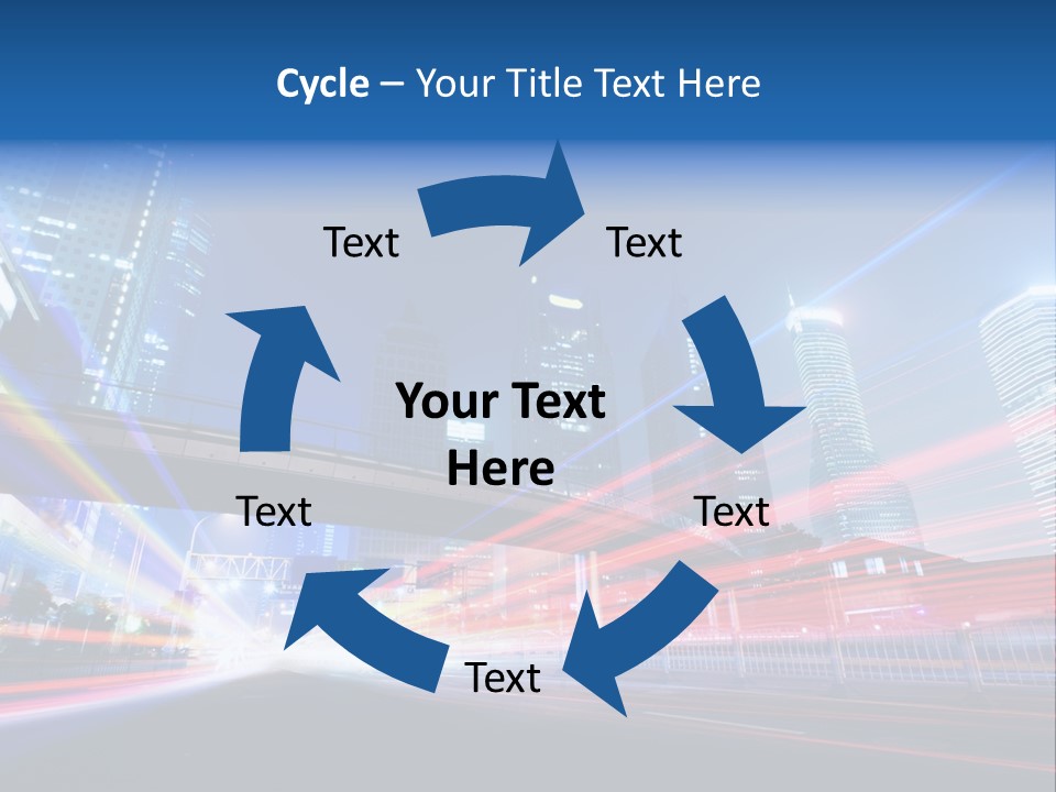 A Picture Of A City At Night With Bright Lights PowerPoint Template