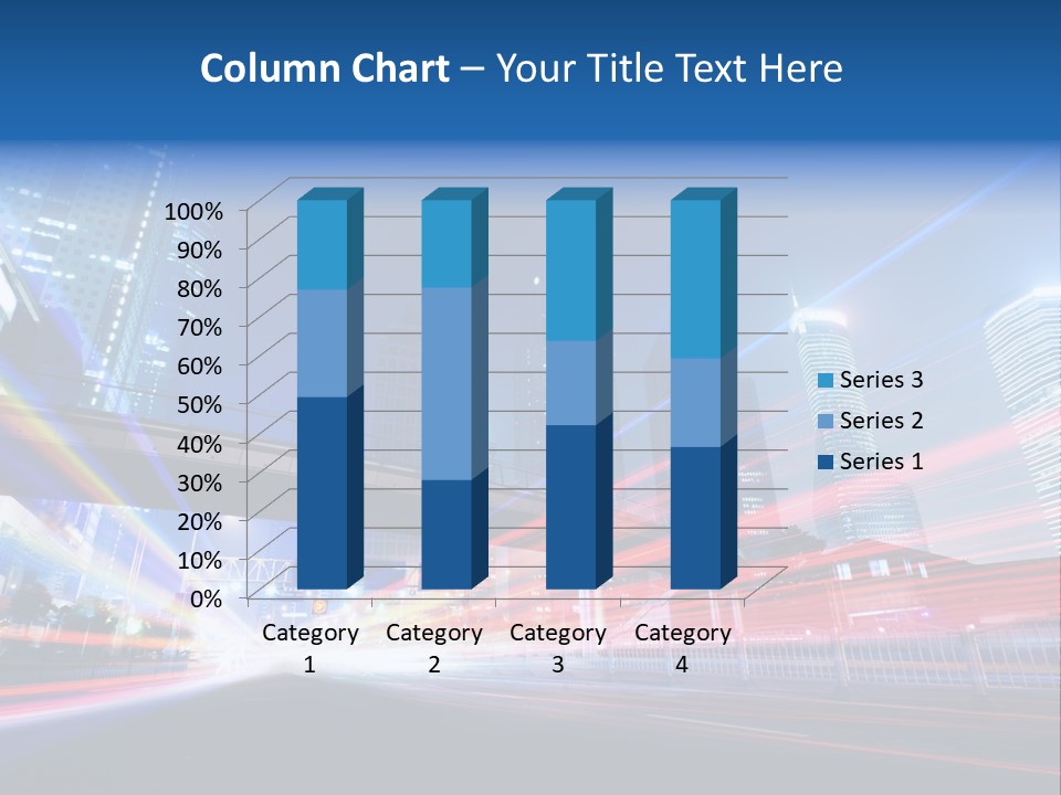 A Picture Of A City At Night With Bright Lights PowerPoint Template