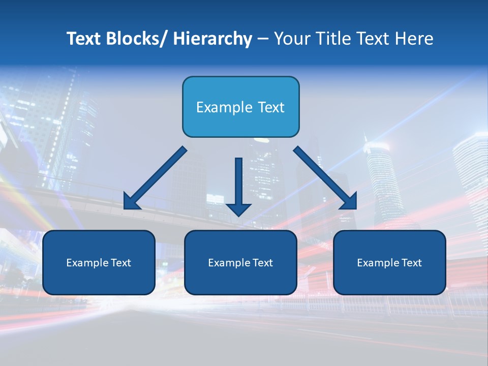 A Picture Of A City At Night With Bright Lights PowerPoint Template
