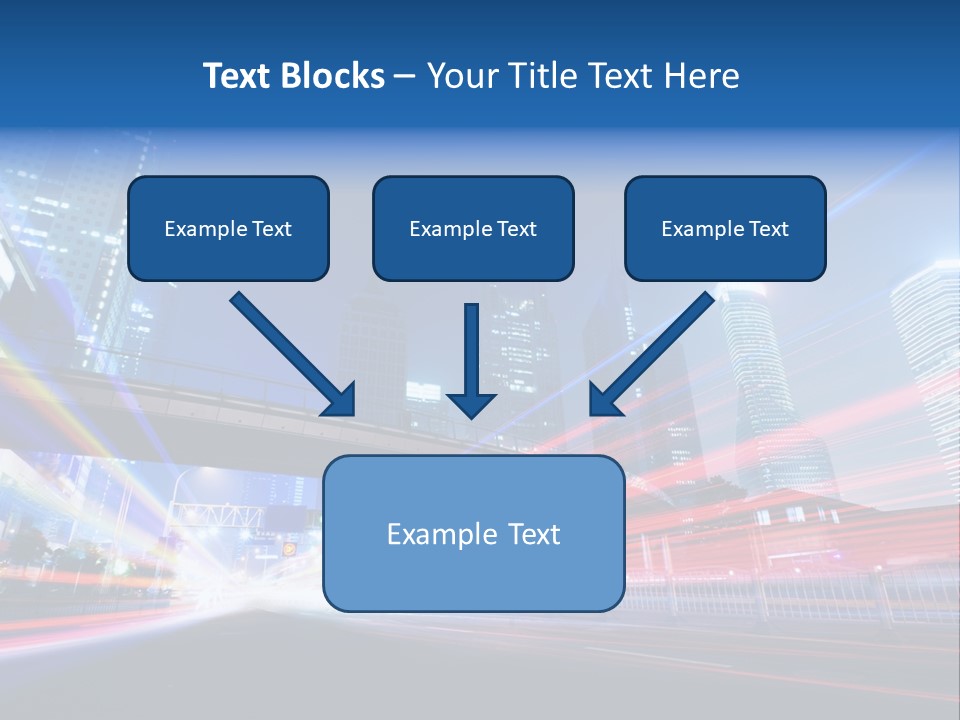 A Picture Of A City At Night With Bright Lights PowerPoint Template