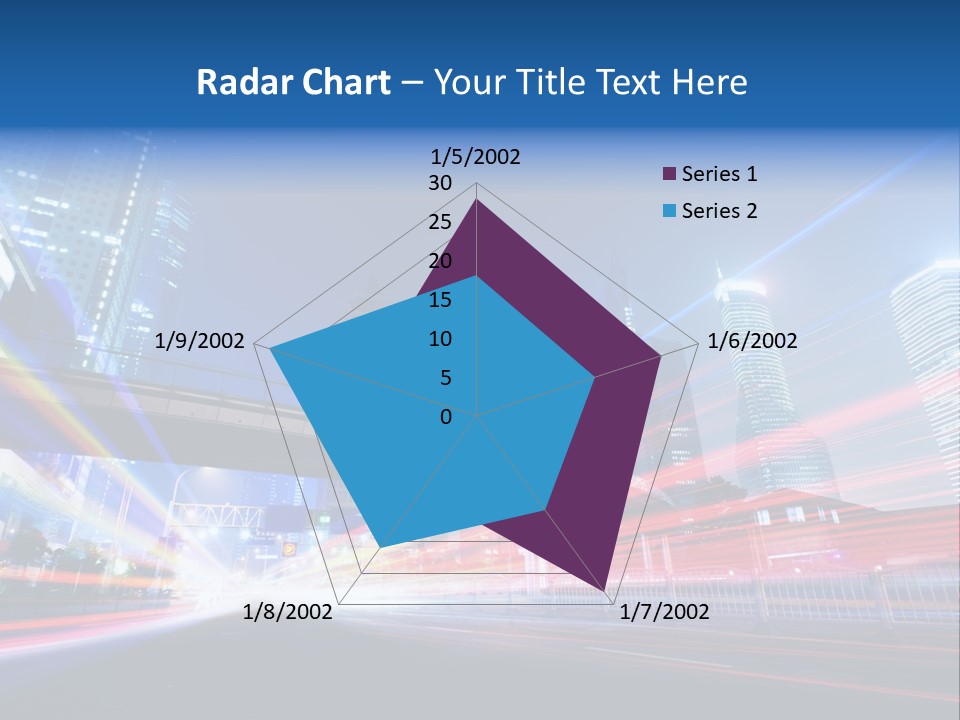 A Picture Of A City At Night With Bright Lights PowerPoint Template