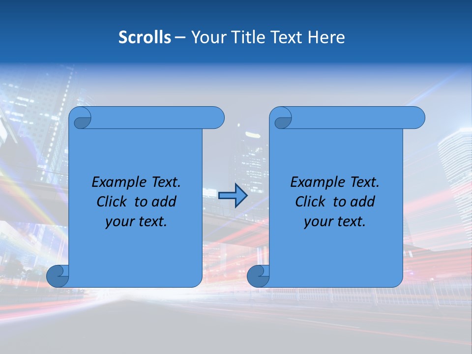 A Picture Of A City At Night With Bright Lights PowerPoint Template