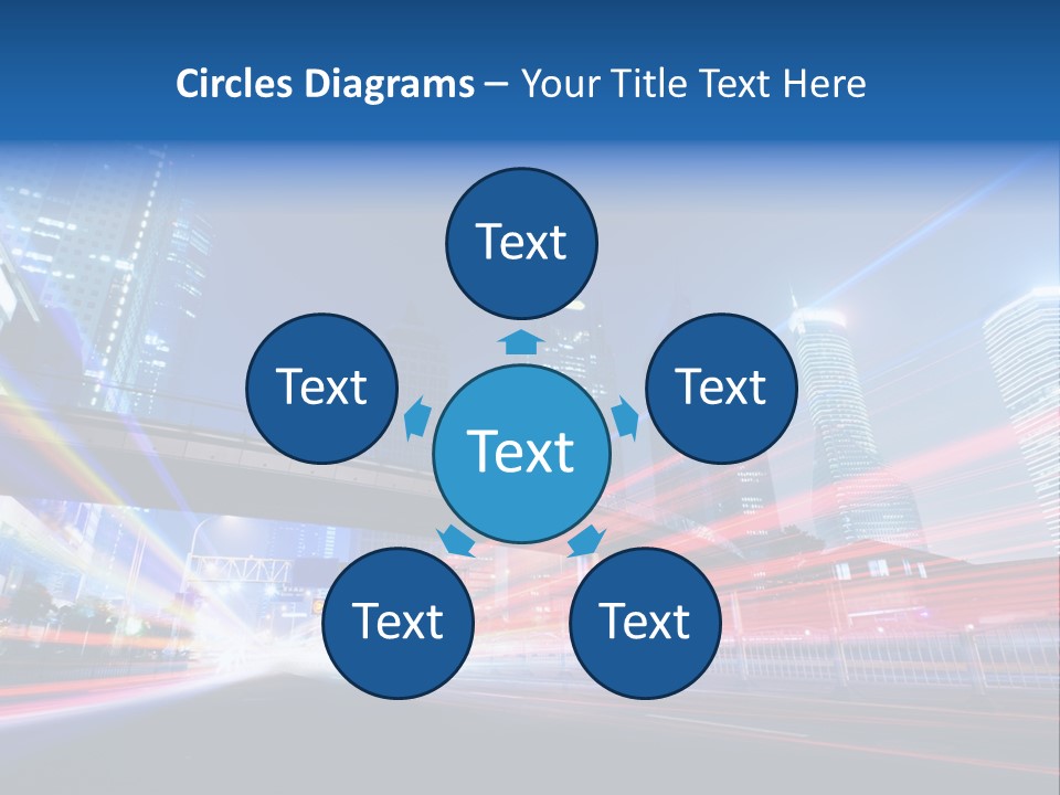 A Picture Of A City At Night With Bright Lights PowerPoint Template