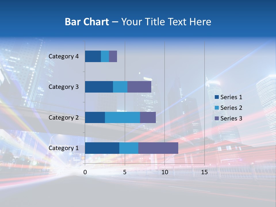 A Picture Of A City At Night With Bright Lights PowerPoint Template