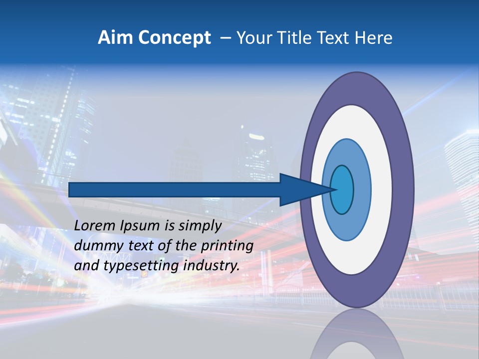 A Picture Of A City At Night With Bright Lights PowerPoint Template